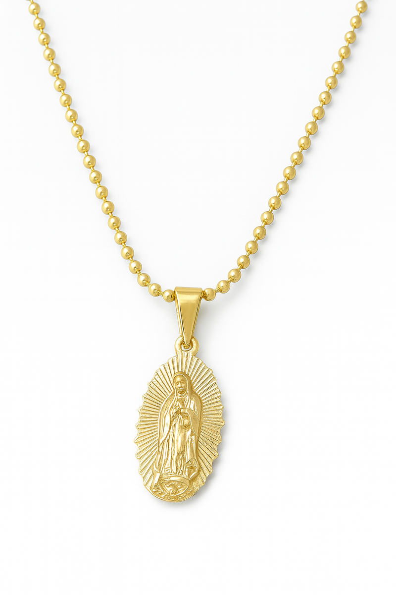 Colar Medalha Nossa Senhora Aparecida Banhado a Ouro