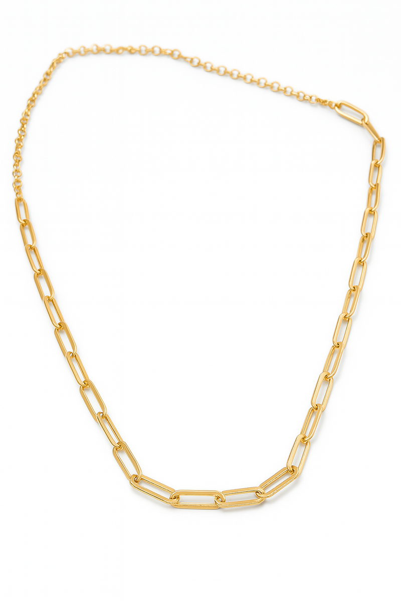 Colar Elo Cadeado Banhado a Ouro 18k – Estilo e Poder