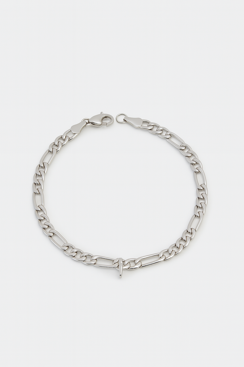Pulseira Masculina Elo Cartier Prata