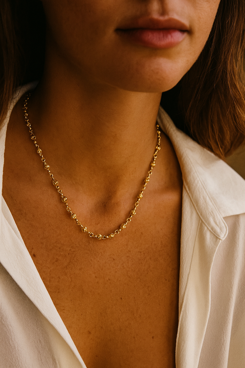 ✨ Colar Dourado Esferas Luxo