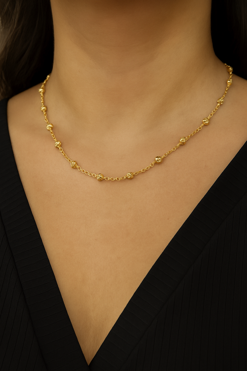 ✨ Colar Dourado Esferas Luxo