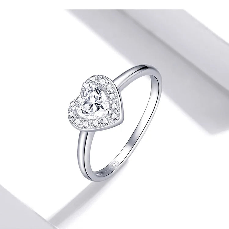 CONJUNTO COLAR + ANEL SILVER HEART PRATAS 925