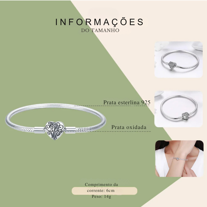 PULSEIRA HEART ETERNAL PRATAS 925